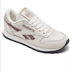 Reebok Womens Classic Leather Leopard Sneakers
